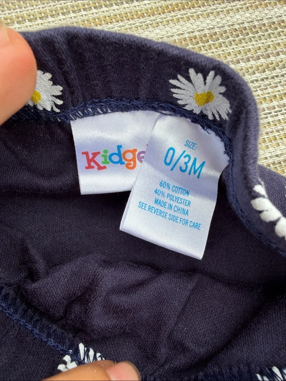 Kidgets Navy and Yellow 'Cute as a Daisy' Baby One-Piece with Daisy Pants
